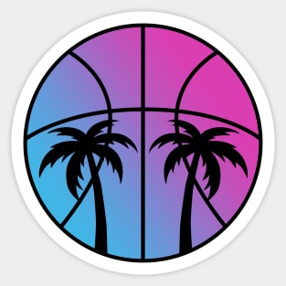 Miami Vice Beach Basketball - White Sticker